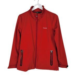 WANTDO Jacket Womens Small Red Soft Shell Jacket Lightweight Fleece Pockets‎